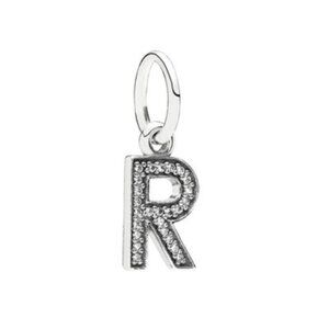 NWOT Pandora Sterling Silver LETTER R Dangle Charm/Pendant 791330CZ